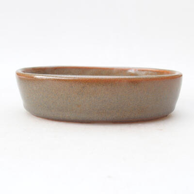 Ceramic bonsai bowl 16 x 11.5 x 4 cm, color brown - 1