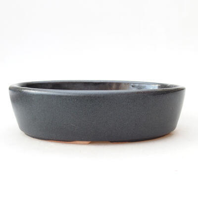 Ceramic bonsai bowl 16 x 11.5 x 4 cm, color gray - 1