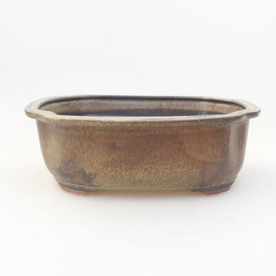 Ceramic bonsai bowl 20.5 x 16.5 x 7 cm, gray color - 1