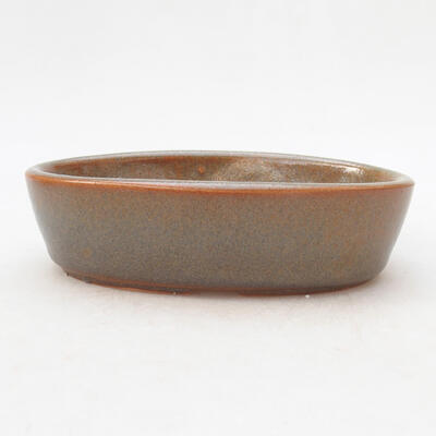 Ceramic bonsai bowl 14.5 x 9.5 x 4 cm, color brown - 1