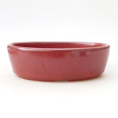 Ceramic bonsai bowl 14.5 x 9.5 x 4 cm, color burgundy - 1