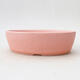 Ceramic bonsai bowl 14.5 x 9.5 x 4 cm, color pink - 1/3
