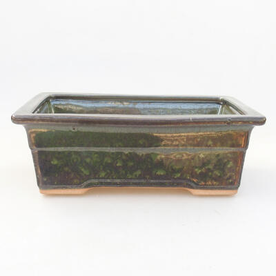 Ceramic bonsai bowl 20.5 x 15 x 7 cm, color green - 1