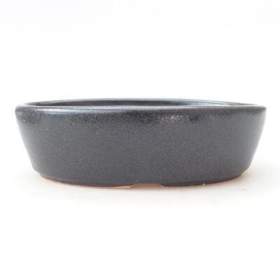 Ceramic bonsai bowl 14.5 x 9.5 x 4 cm, metallic color - 1