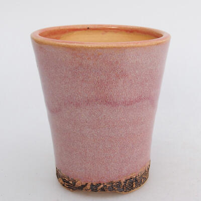 Ceramic bonsai bowl 8.5 x 8.5 x 9.5 cm, color brownish pink - 1