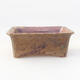 Ceramic bonsai bowl 17.5 x 14 x 7 cm, brown color - 1/3