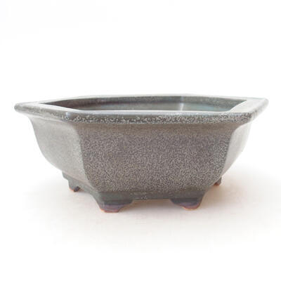 Ceramic bonsai bowl 16.5 x 14.5 x 6 cm, color gray - 1