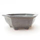 Ceramic bonsai bowl 16.5 x 14.5 x 6 cm, color gray - 1/3