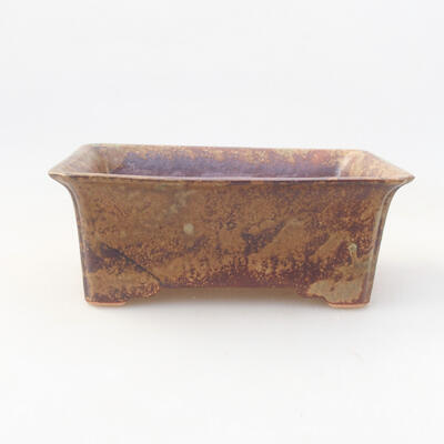 Ceramic bonsai bowl 17.5 x 14 x 7 cm, brown color - 1