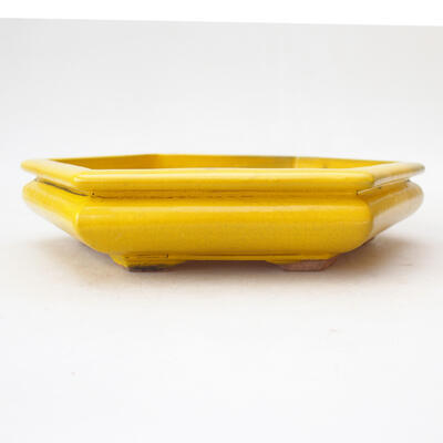 Ceramic bonsai bowl 19 x 16.5 x 4 cm, color yellow - 1