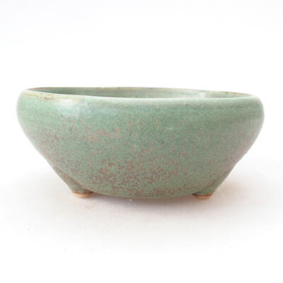 Ceramic bonsai bowl 11 x 11 x 4.5 cm, color green - 1