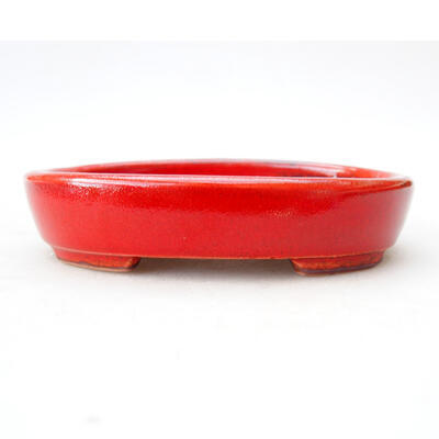 Ceramic bonsai bowl 11.5 x 9.5 x 2.5 cm, color red - 1