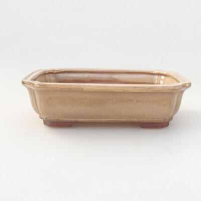 Ceramic bonsai bowl 17 x 13.5 x 4.5 cm, brown color - 1