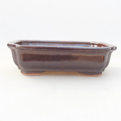 Ceramic bonsai bowl 17 x 13 x 7 cm, color brown - 1