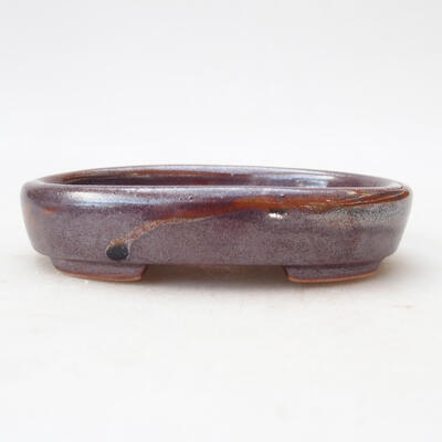 Ceramic bonsai bowl 11.5 x 9.5 x 2.5 cm, color brown - 1