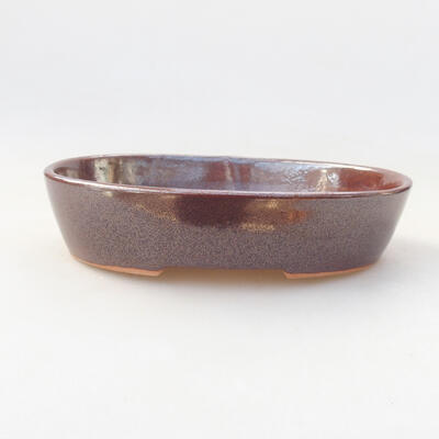 Ceramic bonsai bowl 17 x 14 x 4 cm, color brown - 1
