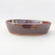 Ceramic bonsai bowl 17 x 14 x 4 cm, color brown - 1/3