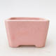 Ceramic bonsai bowl 7.5 x 6 x 4.5 cm, color pink - 1/3