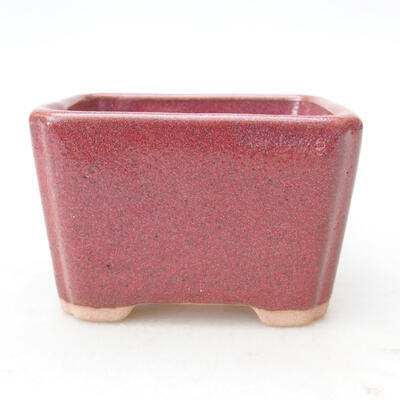 Ceramic bonsai bowl 7.5 x 6 x 4.5 cm, color burgundy - 1