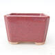 Ceramic bonsai bowl 7.5 x 6 x 4.5 cm, color burgundy - 1/3
