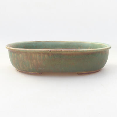 Ceramic bonsai bowl 21 x 16.5 x 4.5 cm, color brown-green - 1