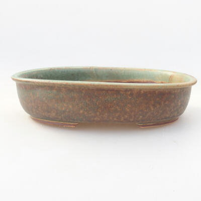 Ceramic bonsai bowl 21 x 16.5 x 4.5 cm, color green - 1