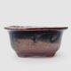 Ceramic bonsai bowl 11.5 x 9 x 5.5 cm, brown-black color - 1/3