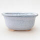 Ceramic bonsai bowl 11.5 x 9 x 5.5 cm, color white-blue - 1/3
