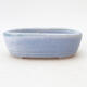 Ceramic bonsai bowl 13 x 8 x 4 cm, color white-blue - 1/3