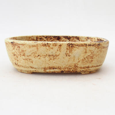 Ceramic bonsai bowl 13 x 8 x 4 cm, color yellow-brown - 1