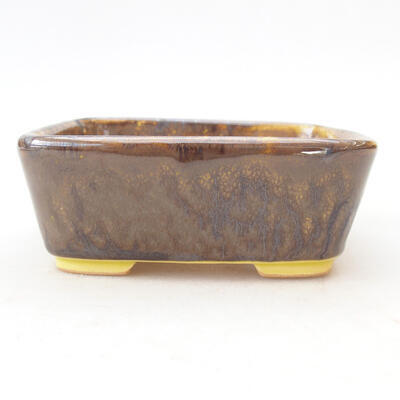 Ceramic bonsai bowl 10.5 x 9 x 4 cm, color yellow-brown - 1