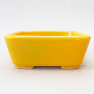 Ceramic bonsai bowl 10.5 x 9 x 4 cm, color yellow - 1