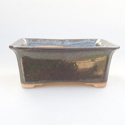 Ceramic bonsai bowl 17.5 x 14 x 6.5 cm, color green - 1