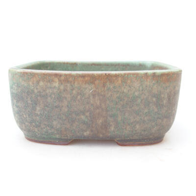 Ceramic bonsai bowl 12 x 9.5 x 5 cm, color green-brown - 1