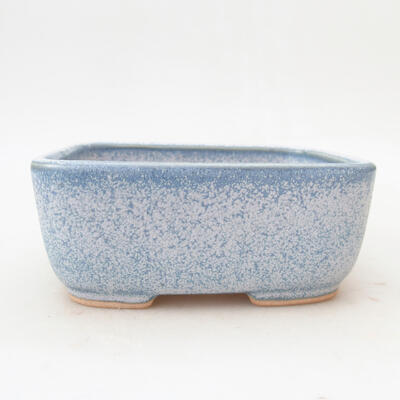 Ceramic bonsai bowl 12 x 9.5 x 5 cm, color blue-white - 1