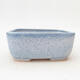 Ceramic bonsai bowl 12 x 9.5 x 5 cm, color blue-white - 1/3