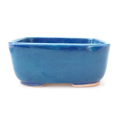 Ceramic bonsai bowl 12 x 9.5 x 5 cm, color blue - 1