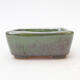 Ceramic bonsai bowl 8 x 7 x 3.5 cm, color green metal - 1/3