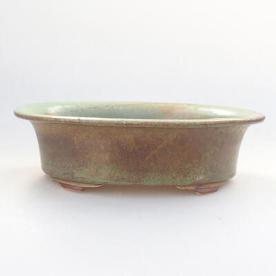 Ceramic bonsai bowl 21.5 x 17 x 6 cm, color green - 1