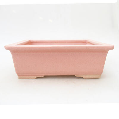 Ceramic bonsai bowl 16 x 11.5 x 5.5 cm, color pink - 1