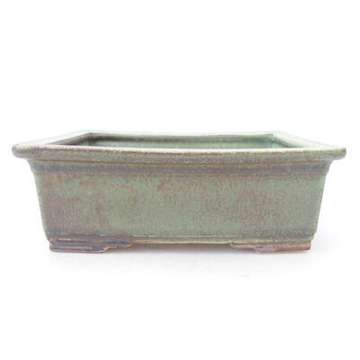Ceramic bonsai bowl 16 x 11.5 x 5.5 cm, color green-brown - 1