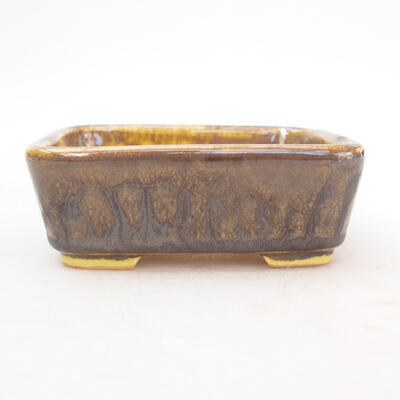 Ceramic bonsai bowl 9.5 x 8 x 3.5 cm, color yellow-brown - 1