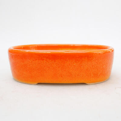 Ceramic bonsai bowl 13 x 10 x 3.5 cm, color orange - 1