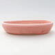 Ceramic bonsai bowl 13 x 9 x 2.5 cm, color pink - 1/3