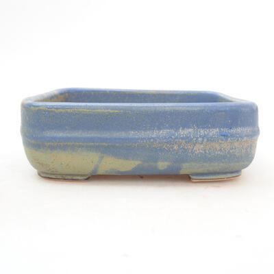 Ceramic bonsai bowl 13.5 x 11.5 x 4.5 cm, green-blue color - 1