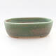 Ceramic bonsai bowl 12.5 x 9 x 3.5 cm, color green - 1/3