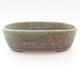 Ceramic bonsai bowl 12.5 x 9 x 3.5 cm, color green - 1/3