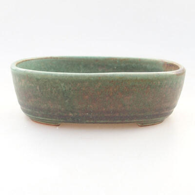 Ceramic bonsai bowl 12.5 x 9 x 3.5 cm, color green - 1