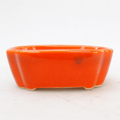 Ceramic bonsai bowl 11 x 8 x 3.5 cm, color orange - 1