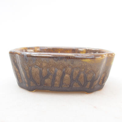 Ceramic bonsai bowl 11 x 8 x 3.5 cm, color brown - 1